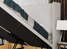 Load image into Gallery viewer, The Bordered Wingback Ottoman
